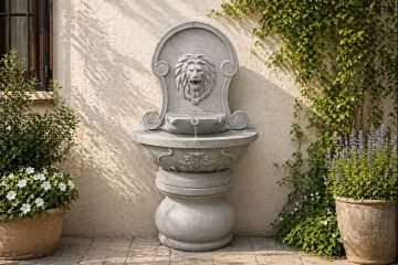 Lion Wall Concrete Water Fountain